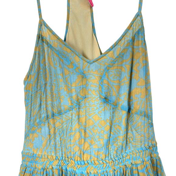 Anthropologie Plenty by Tracy Reece blue and green silk dress P - Picture 4 of 7